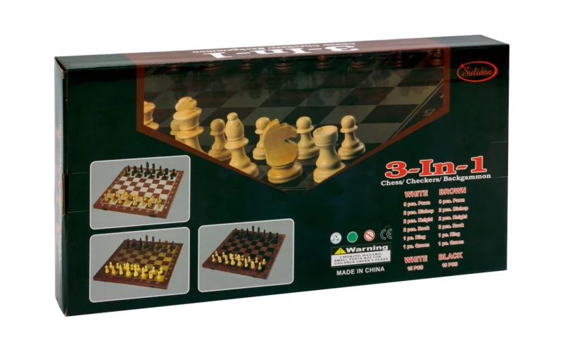 Şahmat + dama + nərd (3-ü 1-də) WS0526, taxta, 50x50 sm — Etrend.az — Toplu Oyunlar