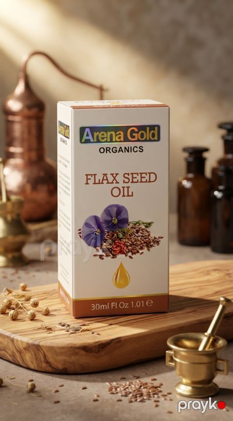 Efir yağı Arena Gold Organics Flax Seed Oil, 30 ml — Bakı