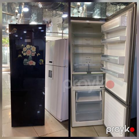 Bosch iki qapılı soyuducu (alt hissədə dondurucu) - Rəng: parlaq qara — Digah