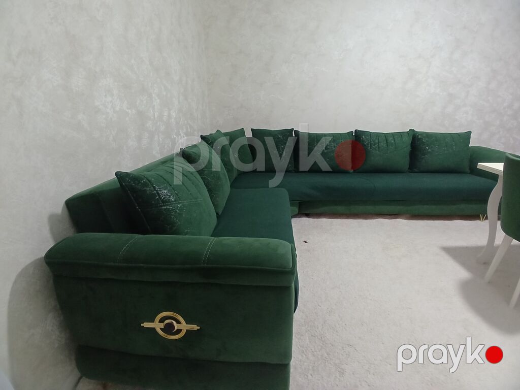 Künc divan, Qonaq otağı üçün, Vеlur parça — Divanlər, Mehdiabad (9)