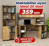 Məktəblilər üçün ideal 2-li dəst – iş masası və kitab şkafı - Rəng və — Ürünler