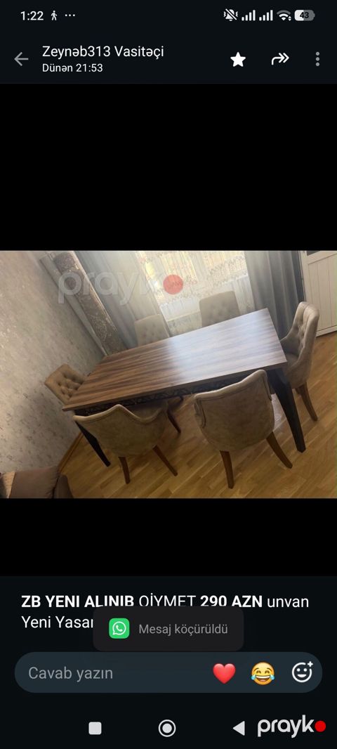 *ZB* *Yenı Alınıb* Qiymet *290 AZN* unvan Yeni Yasamal — Bakı
