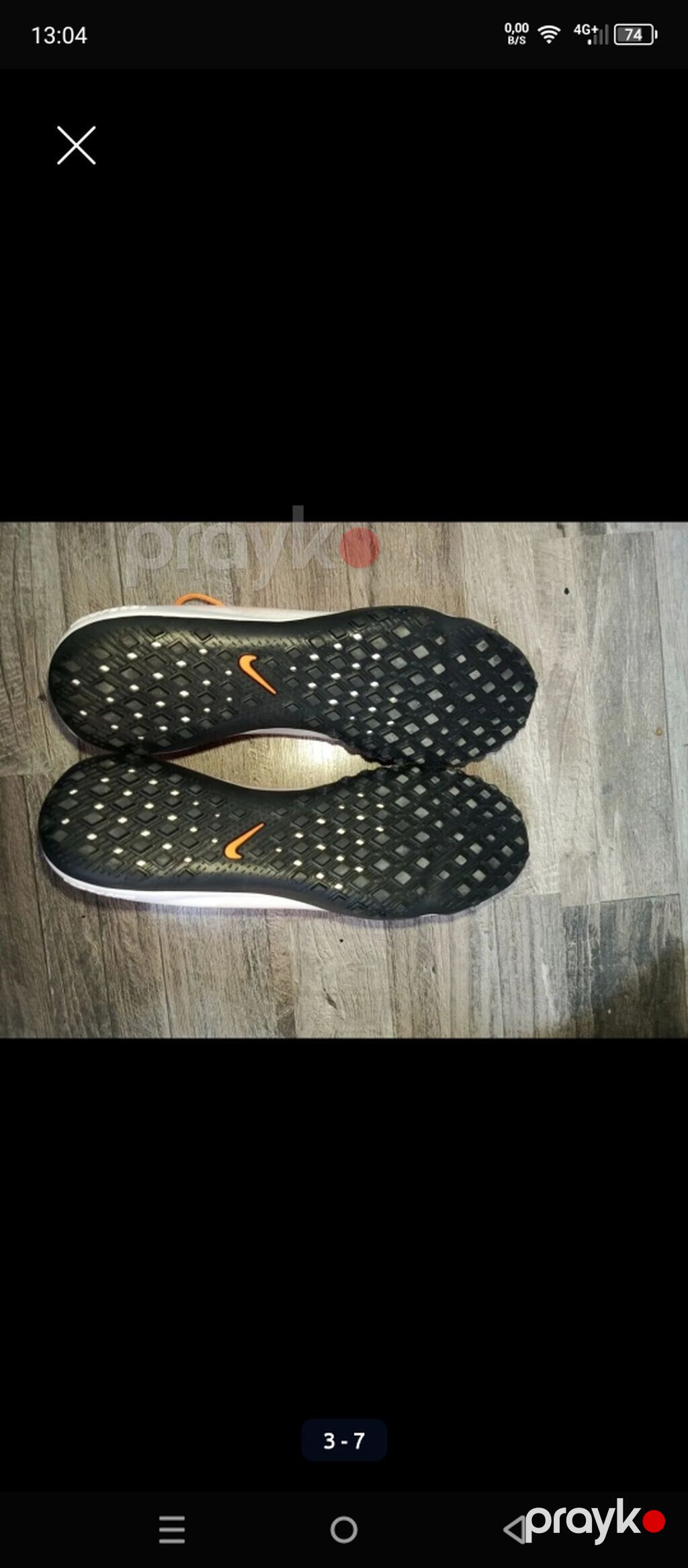 Nike Mercurial Vapor – Narıncı/qara rəngli futbol butsisi (Dişsiz) — Krossovkalar, Bakı (3)