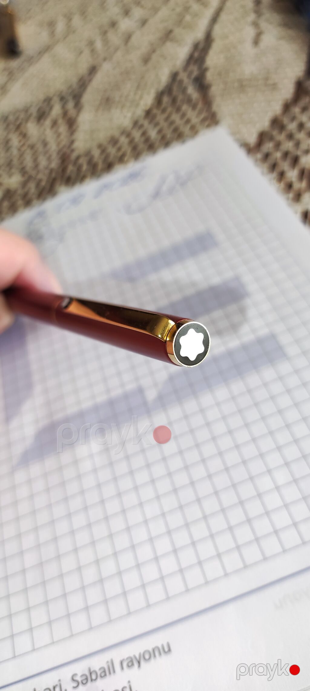Montblanc qələm – qırmızı gövdə, qızılı detallı - Növ: şəbəd tipli — Ofis malları, Bakı (4)