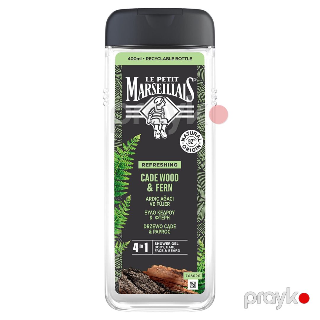 Kişilər üçün gel-şampun Le Petit Marseillais Cade Wood & Fern 4-ü 1-də 400 ml — Mallar, Bakı
