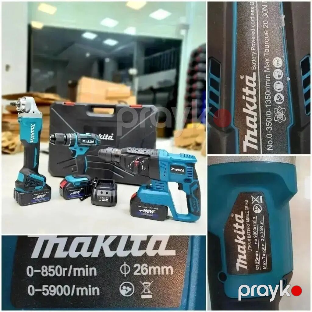 Makita akkumulyatorlu alət dəsti Tərkib: - SDS-Plus — Müxtəlif alət dəstləri, Digah (3)