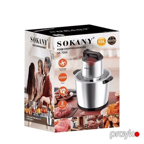 Sokany SK-7066 Çoxfunksiyalı Elektrikli Doğrayıcı – 2000W Güclü Tərəvəz və Ət Doğrayıcı, 2 Sürət Rejimi — Bakı