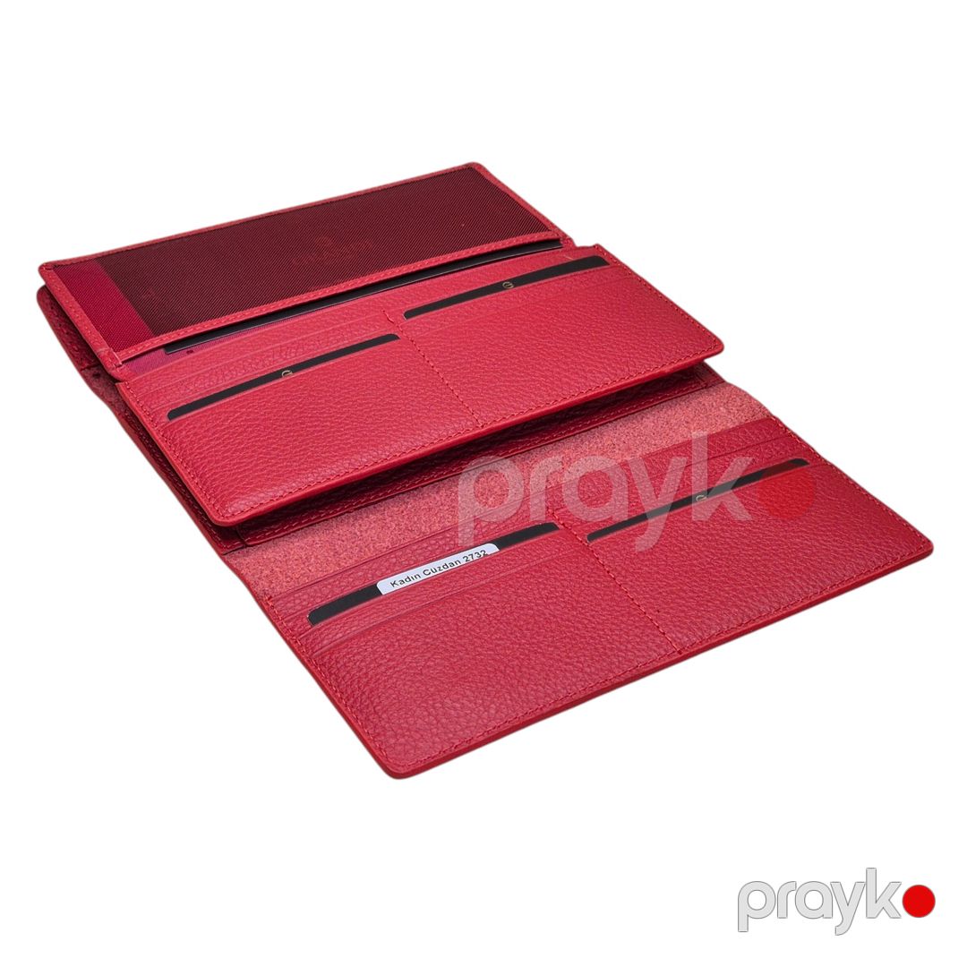 Qadınlar üçün pul kisəsi Grande 2732, dəri, 19x10 sm, qırmızı — Mallar, Bakı (3)