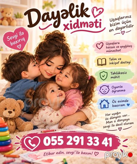 Dayəlik xidməti – sevgi ilə baxım - Uşaqlara həssas və qayğıkeş — Ceyranbatan