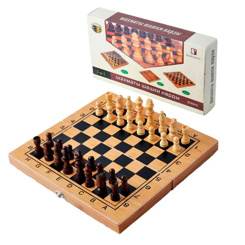 Şahmat + dama + nərd (3-ü 1-də) WS0536, taxta, 40x40 sm — Etrend.az — Toplu Oyunlar