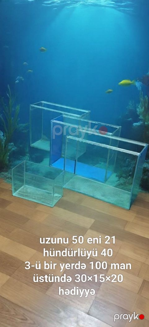 Dördbucaq akvarium, Boş, 35 l — Bakı