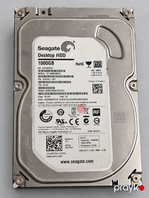 Daxili Sərt disk (HDD) Seagate, 1 TB, 7200 RPM, 3.5", İşlənmiş — Bakı