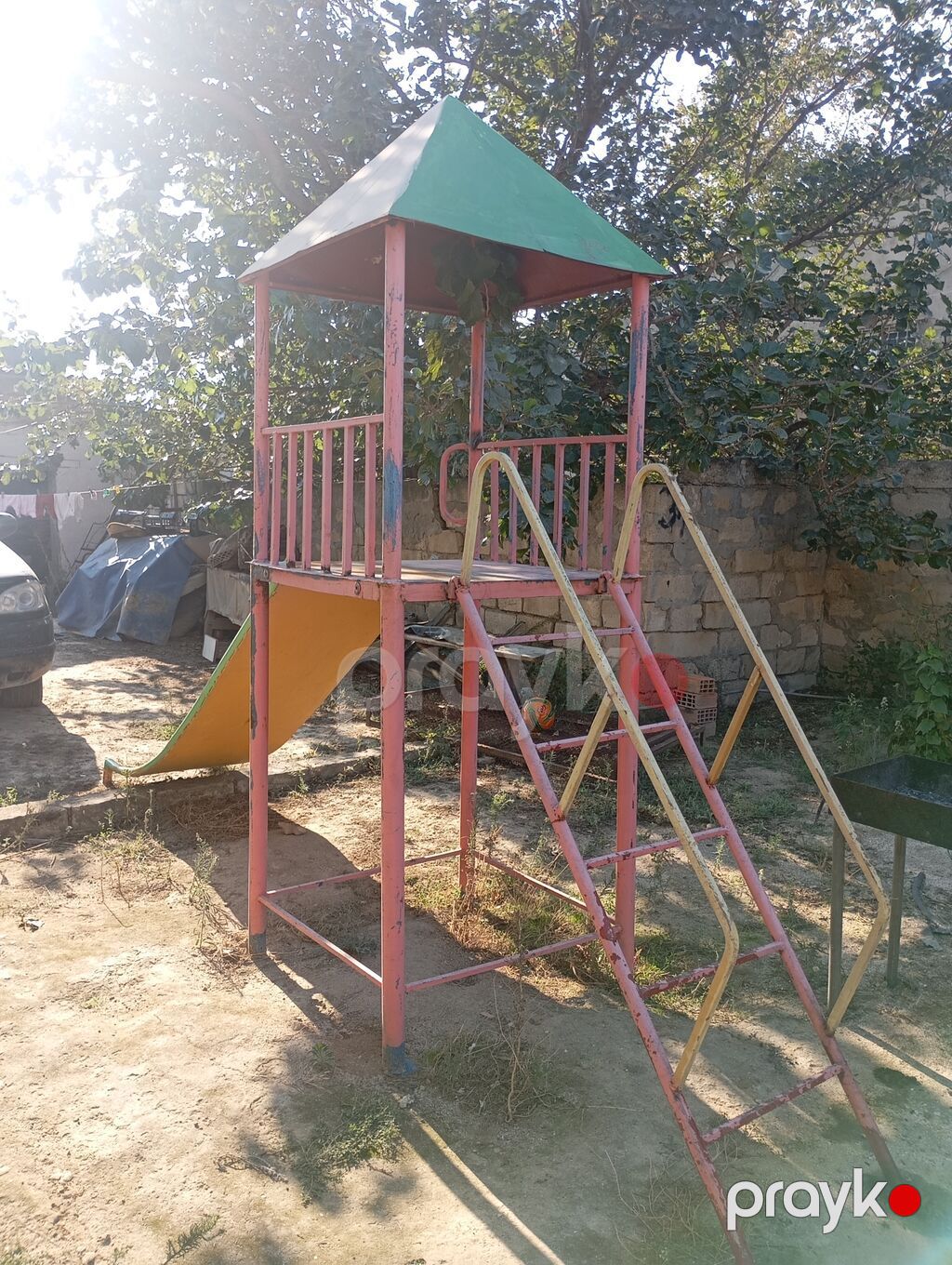 Uşaq oyun kompleksi – metal konstruksiyalı qüllə və enişli slayd — Konstruktorlar, Saray (4)