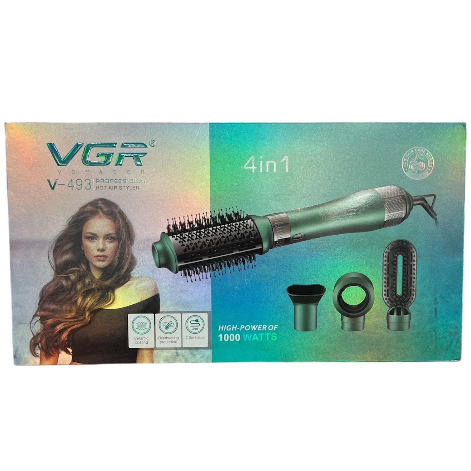 Fen-fırça VGR V-493 4-in-1 Green — Saç burmağa və düzəltməyə, Bakı (3)