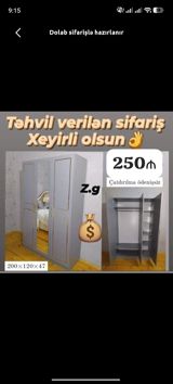 Düz dolab, Yataq otağı üçün, Paltar üçün, Açılan, Korpuslu, 3 qapılı — Mebel evim — Wardrobes