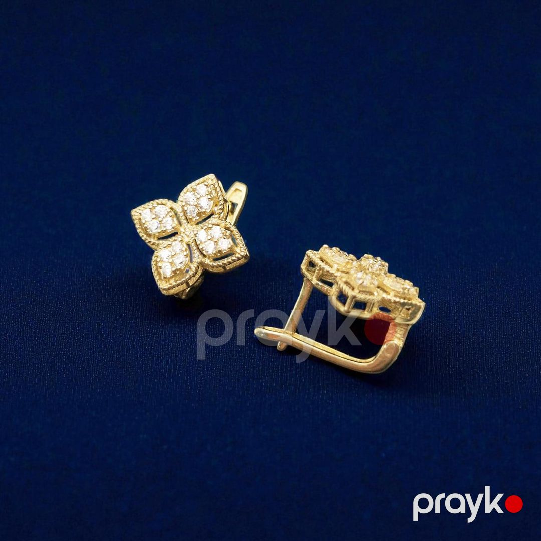 Sırğa qadınlar üçün Azgold 10098, qızıl 585 əyar VJ857608 No Brand — Mallar, Bakı (3)