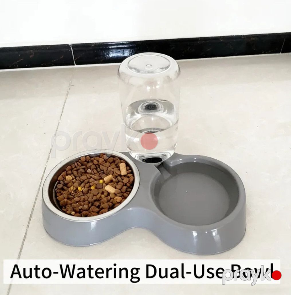 Avtomatik yem və su təknəsi 2411, plastik, boz — Mallar, Bakı (2)
