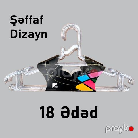 Paltarasan dəsti, plastik, 18 ədəd, şəffaf - FenExAsılGlss18 — Bakı