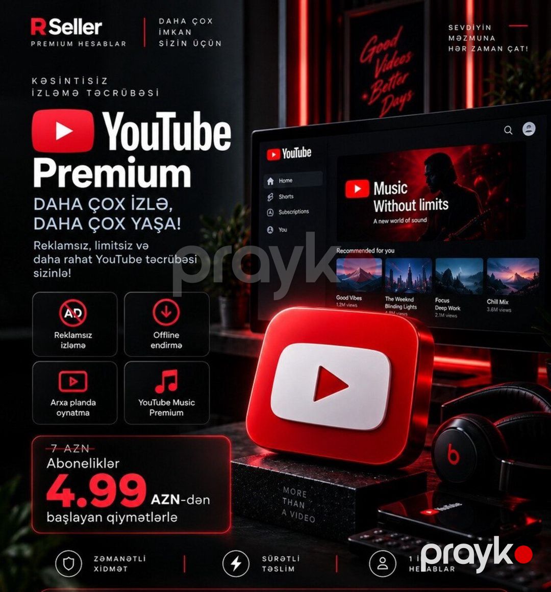 YouTube Premium Hesabları — Oyunlar, konsollər və proqramlar, Bakı (2)