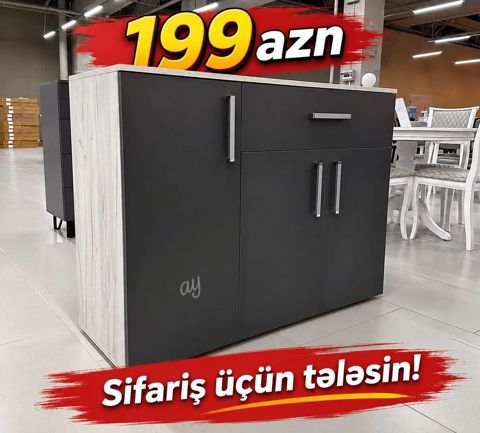 Mətbəx/idalət şkafı – müasir dizayn - Rəng: önlər mat qara, yan və — Mətbəx mebeli