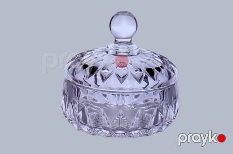 Qənd qabı L-9520, şüşə, şəffaf, 500 ml — Bakı