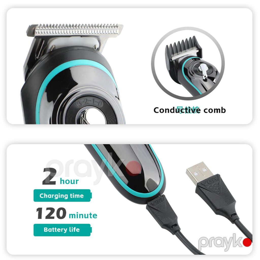 Saqqal üçün trimmer VGR 075 Cord Cordles 500mAh Metal Blades — Saç kəsmə maşınları, Bakı (6)