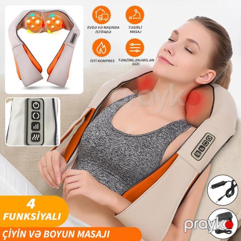 Masaj aparatı 4 Düyməli Təkmilləşdirilmiş Boyun Yoğurucu Şiatsu Masajı — Bakı