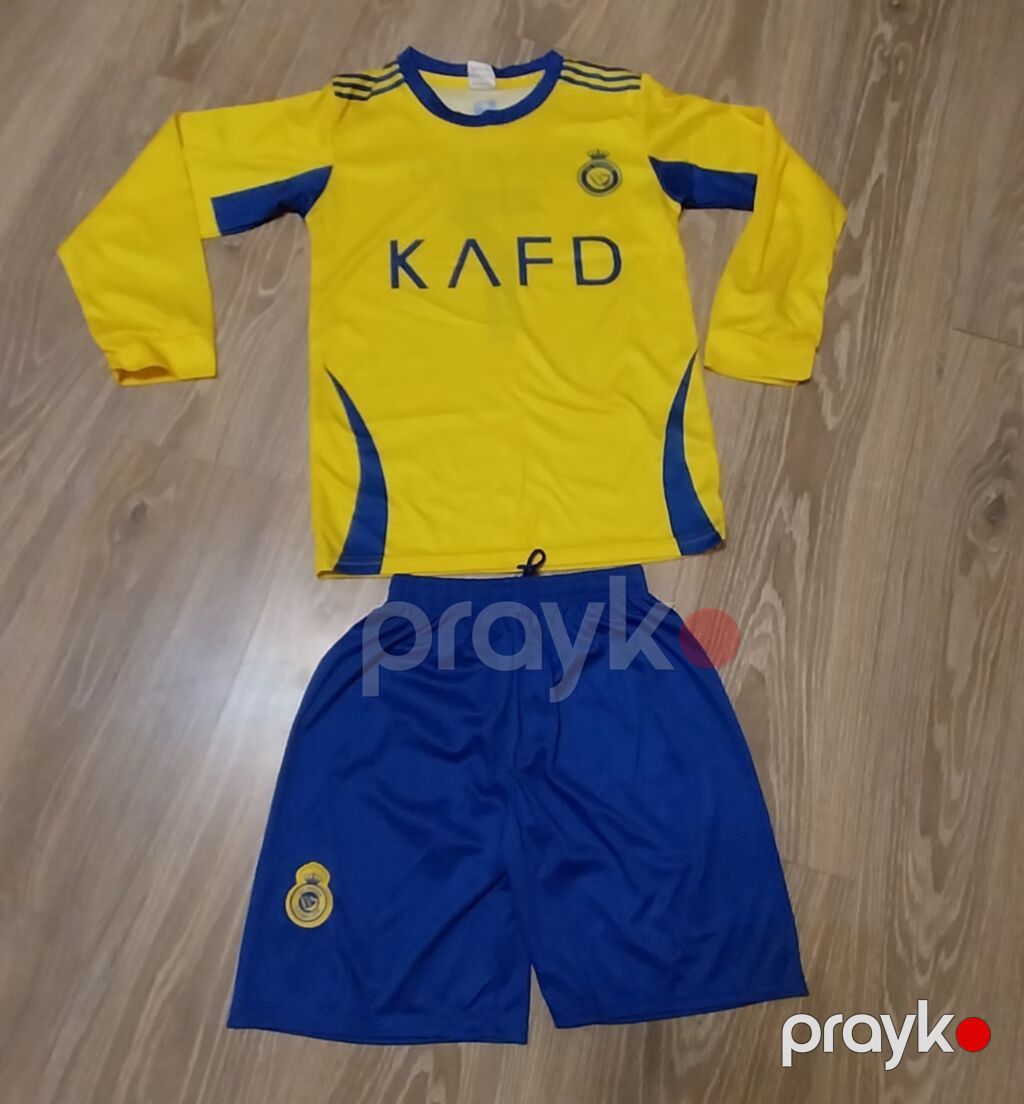 Uşaq futbol forması dəsti - Komanda rəngləri: sarı (köynək) və göy — İdman geyimi, Digah (4)