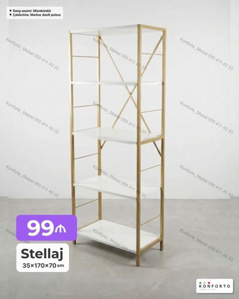 Stellaj – 35×170×70 sm - Müasir, yığcam və funksional rəf sistemi - 5 — Bakı