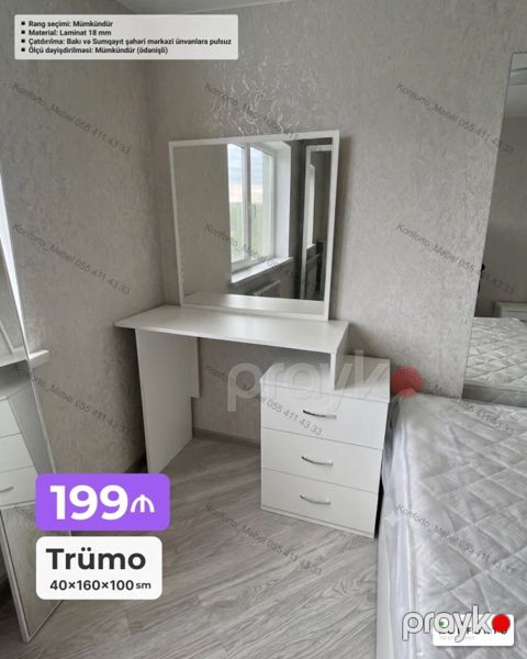 Yataq otağı üçün, Siyirməli, Güzgülü, Ödənişli quraşdırma — Bakı