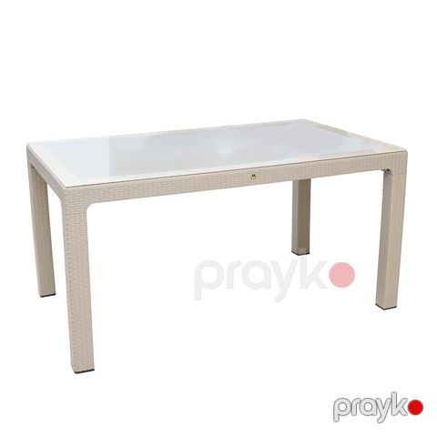 Masa rattan sönmez elit 90X150 qəhvəyi şüşəli — Bakı