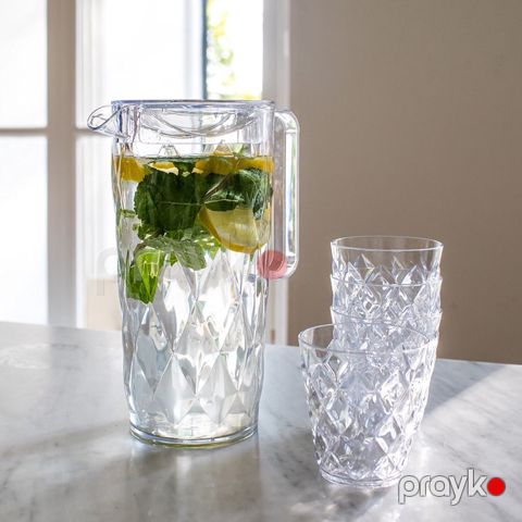 Dəst qrafin + 6 stəkan, akril, şəffaf, 1000 ml — Bakı