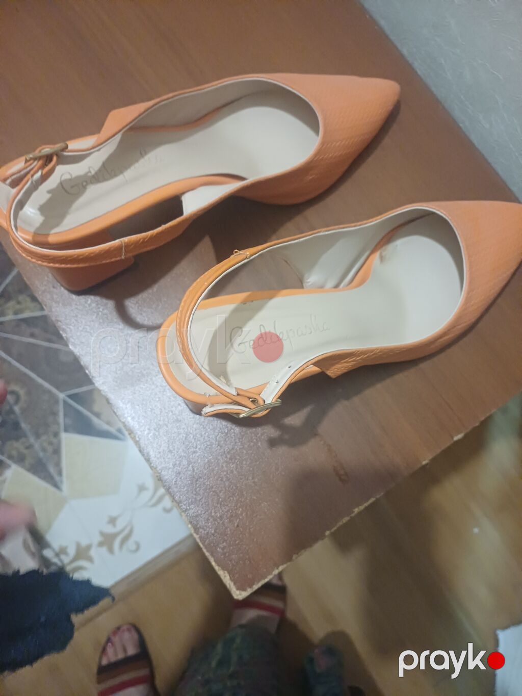 Narıncı rəngli xanım ayaqqabısı – açıq dabanlı slingback model — Tufl, Sumqayıt (5)