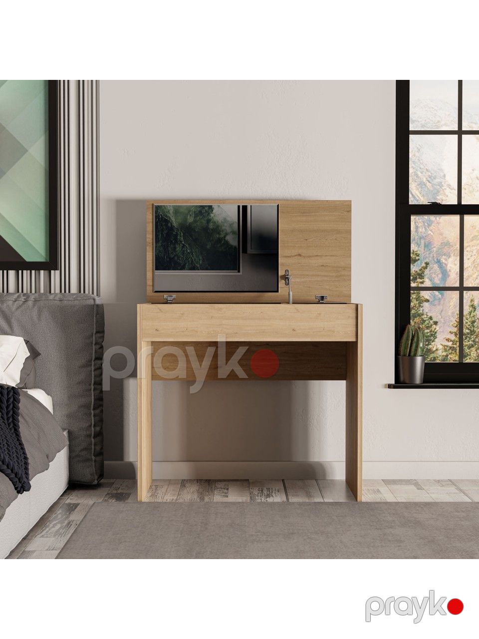 Makiyaj masası Elegant Wood ZARR2057, laminat, qəhvəyi, 124x45x80 sm — Mallar, Bakı (3)