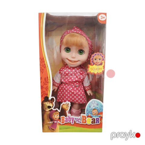 Kukla Maşa, 30 sm, qırmızı/ağ — Bakı