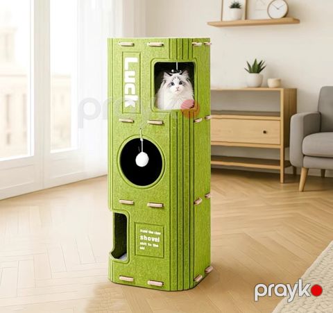 Evcik pişiklər üçün 43323846, 3 mertebeli, yaşıl, 90x37 sm — Bakı