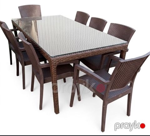 Bağ üçün mebel dəsti Capissi Bambu Pro, metal/plastik, 9 yerli — Bakı