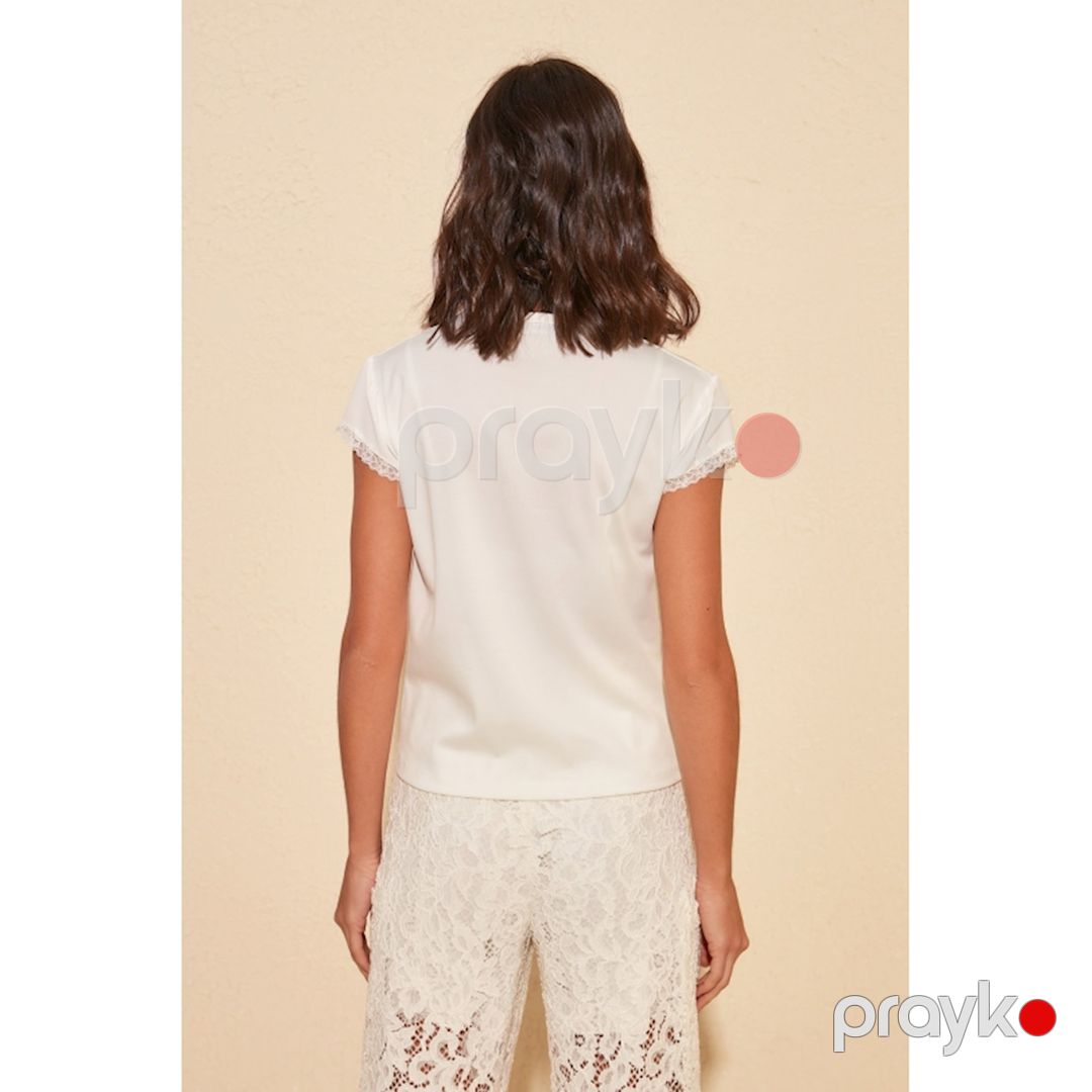 Qadınlar üçün qısaqol bluz MRD-112029, ağ, polyester, ölçü M — Mallar, Bakı (2)