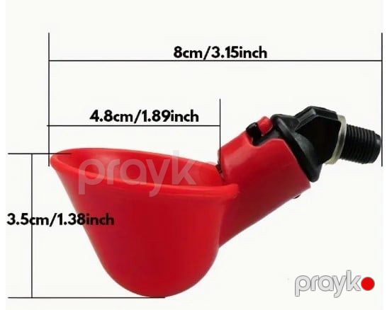 Quş qəfəsləri üçün avtomatik su təknəsi, plastik, qırmızı-sarı prl_0410 — Mallar, Bakı (2)