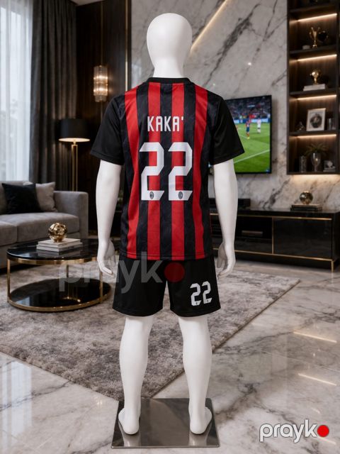 Uşaq futbol dəsti AC Milan, qara/qırmızı, polyester, ölçü 9 yaş — Bakı