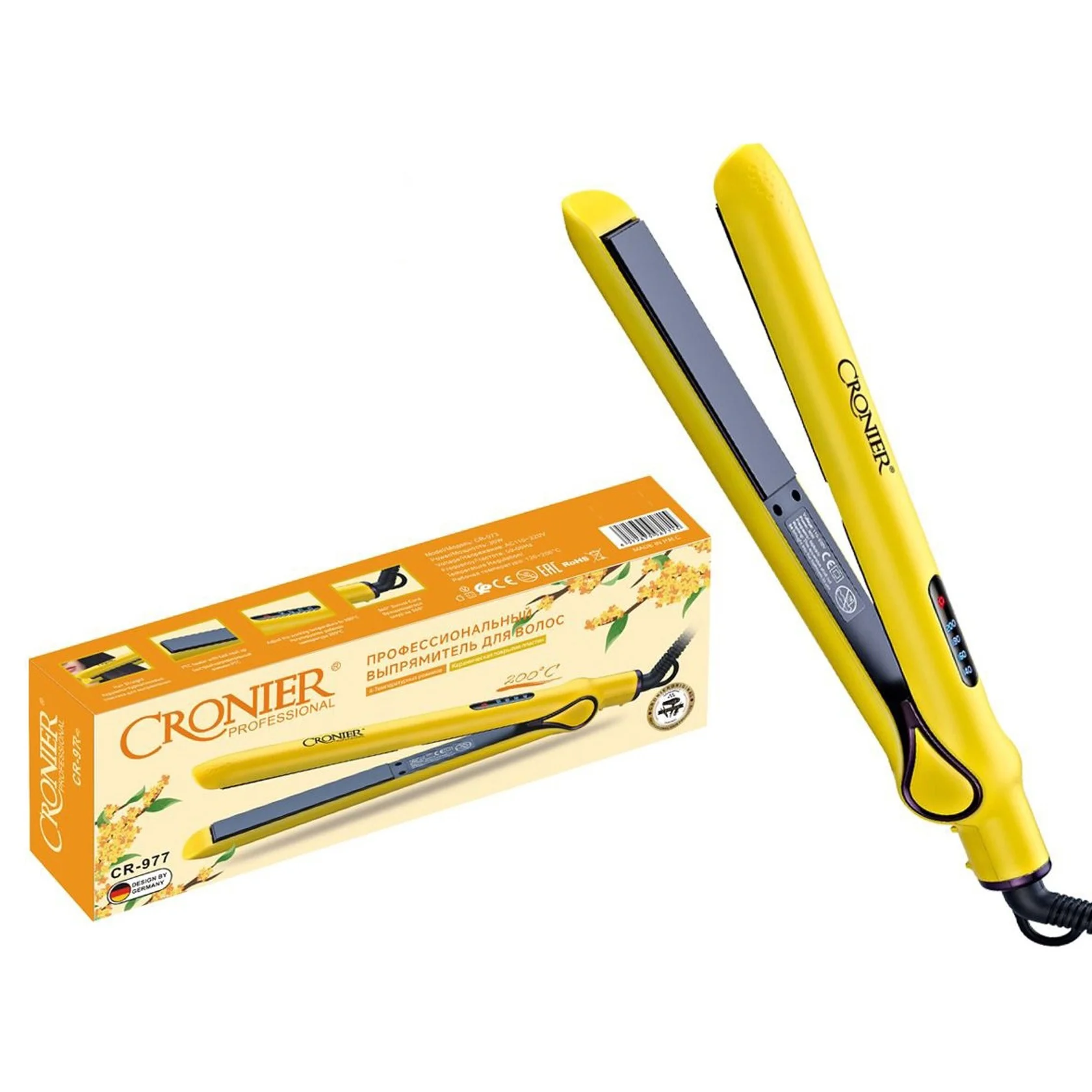 Saç düzləşdirici Cronier CR-977 sarı — Bakı