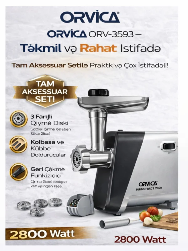 Ətçəkən Orvıca Turbo Force 2800 Model ORV-3593 — Digər mətbəx texnikası, Bakı (3)