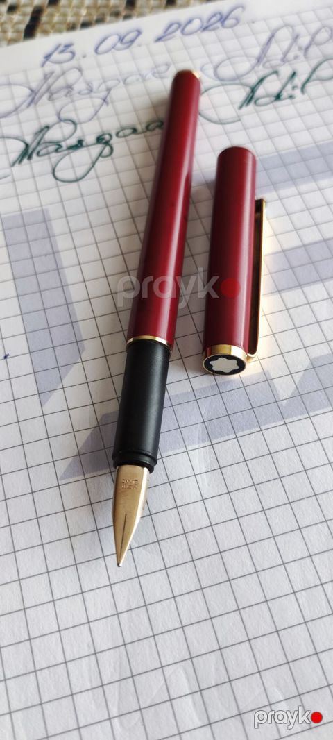 Montblanc qələm – qırmızı gövdə, qızılı detallı - Növ: şəbəd tipli — Bakı