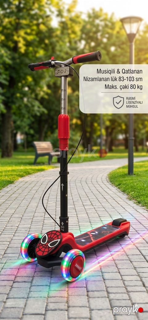 Samokat Dt-sp, uşaqlar üçün, 5-15 yaş, maksimal çəki 80 kq, qırmızı — Bakı