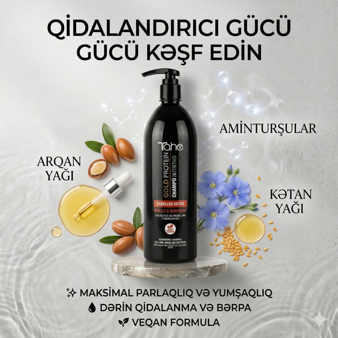 Şampun Tahe Gold Protein Shampoo Repair 1000 ml — Mallar, Bakı