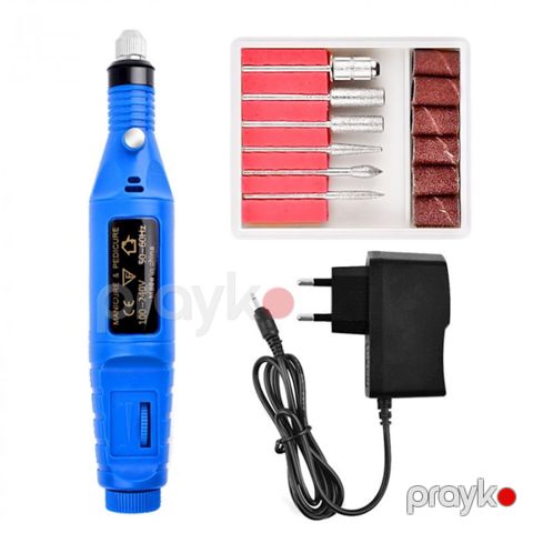Manikür və pedikür üçün dəst Gj0185-01 elektrik, 6 frezer, göy — Bakı
