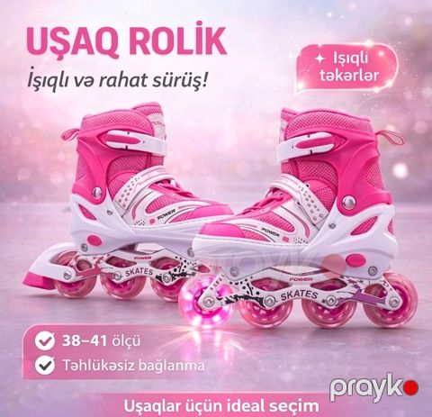 Uşaq roliki Miqmiq, Qızlar üçün, 8 yaşdan, Çəhrayı — Bakı