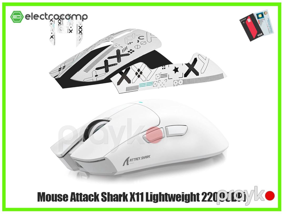 Mouse Attack Shark X11 Lightweight PAW3311 Wireless/BT white — Periferik cihazlar, Bakı (2)