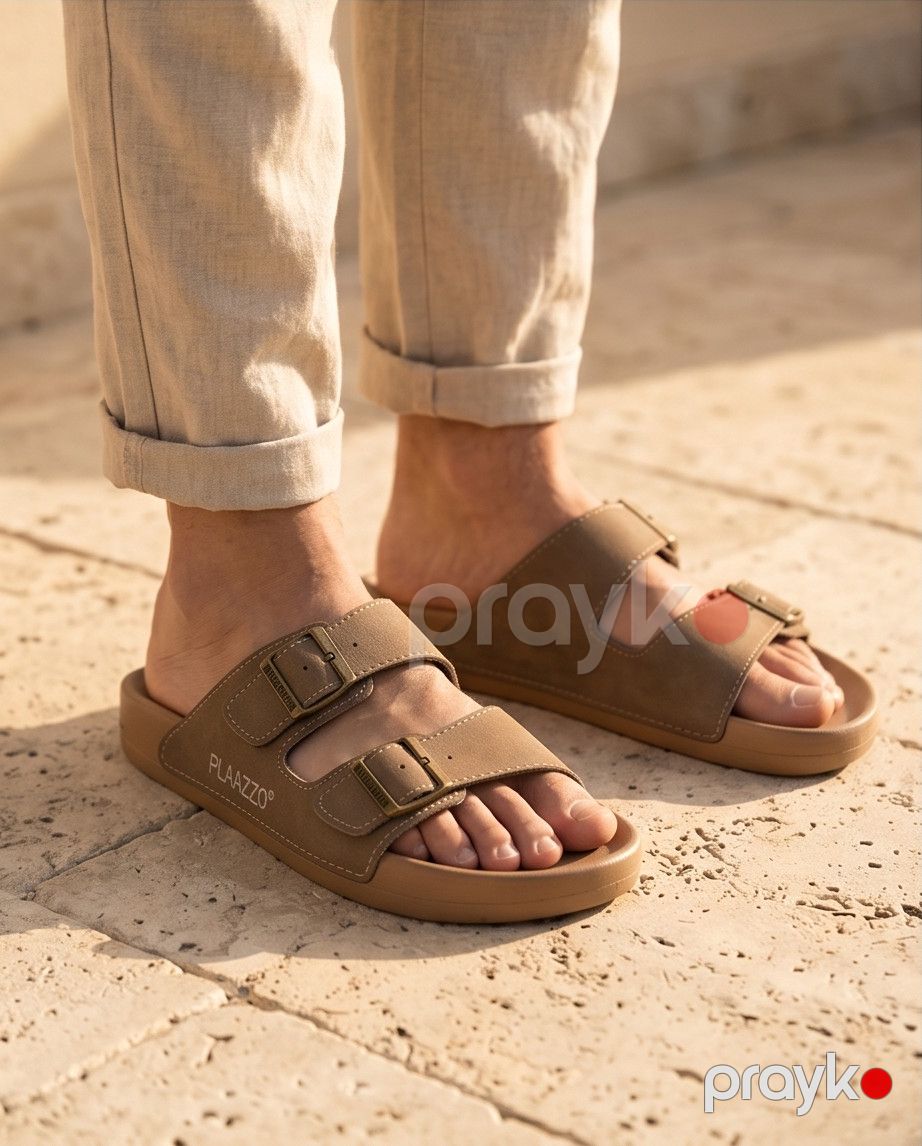 Kişilər üçün tərliklər Plaazzo, qəhvəyi, eko dəri/EVA, ölçü 40-41 — Mallar, Bakı (2)