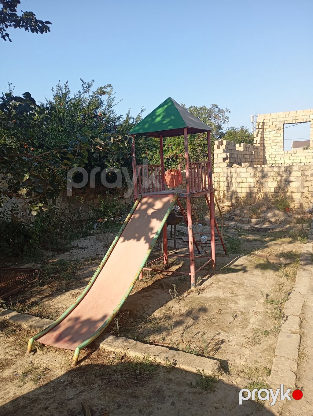 Uşaq oyun kompleksi – metal konstruksiyalı qüllə və enişli slayd — Konstruktorlar, Saray (6)